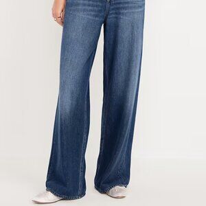 Old Navy Jeans Drapey Denim Baggy Wide Leg High Rise - size 2